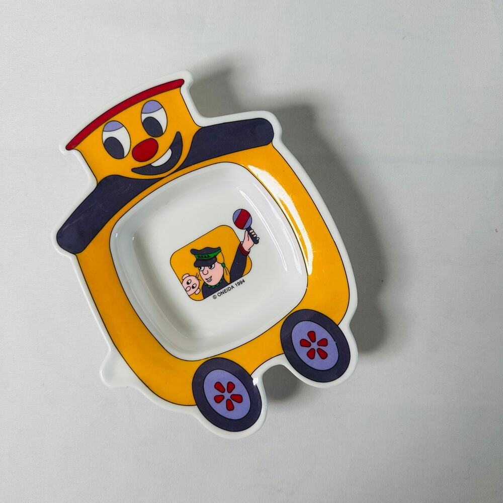 Vintage 1994 Oneida Meal Time Railroad Toddler Melamine Small Dish Bowl